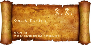 Kosik Karina névjegykártya